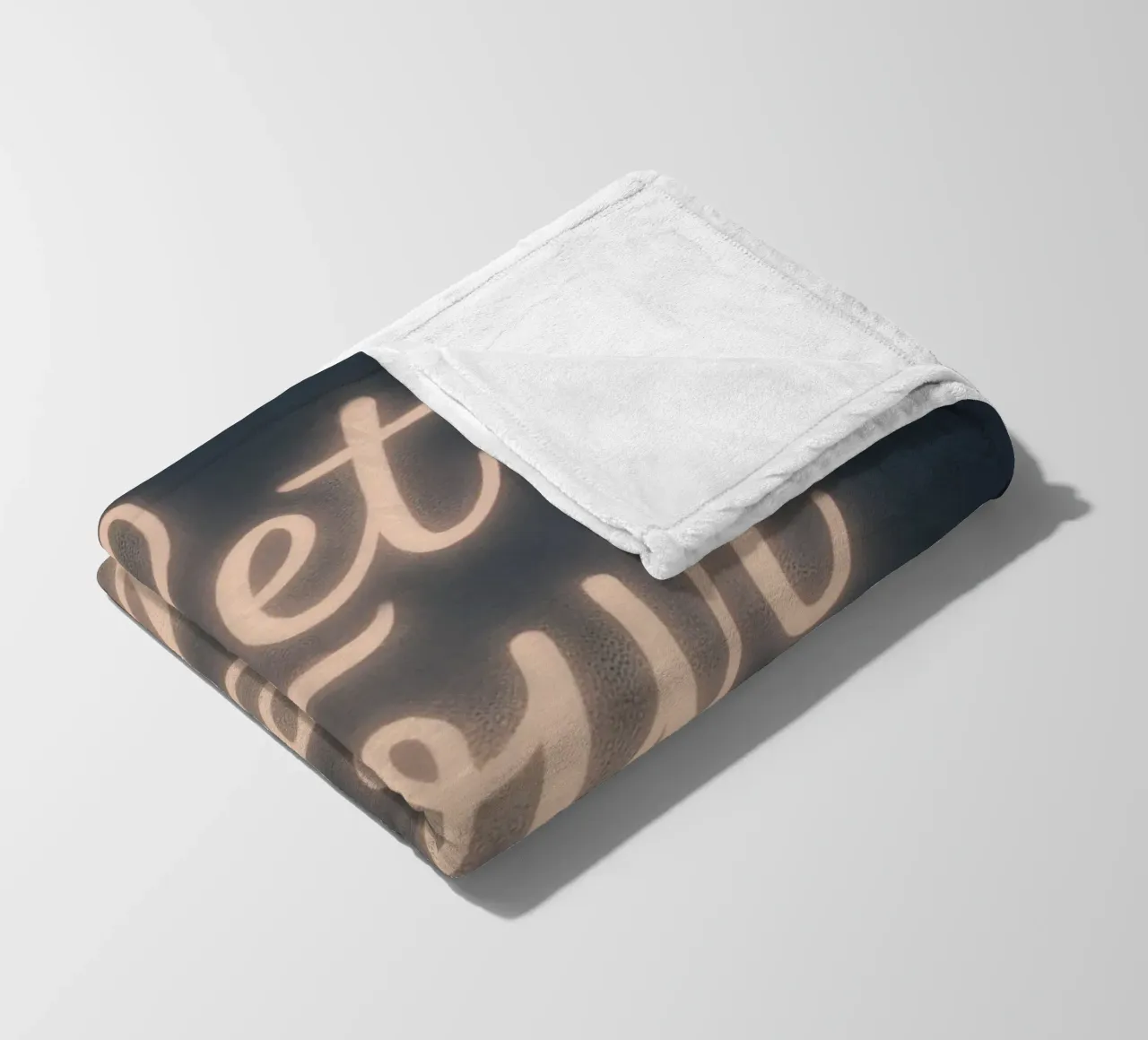 Let Your Heart Glow – Soft Neon Script fleece blanket by Nordic Noel Studio