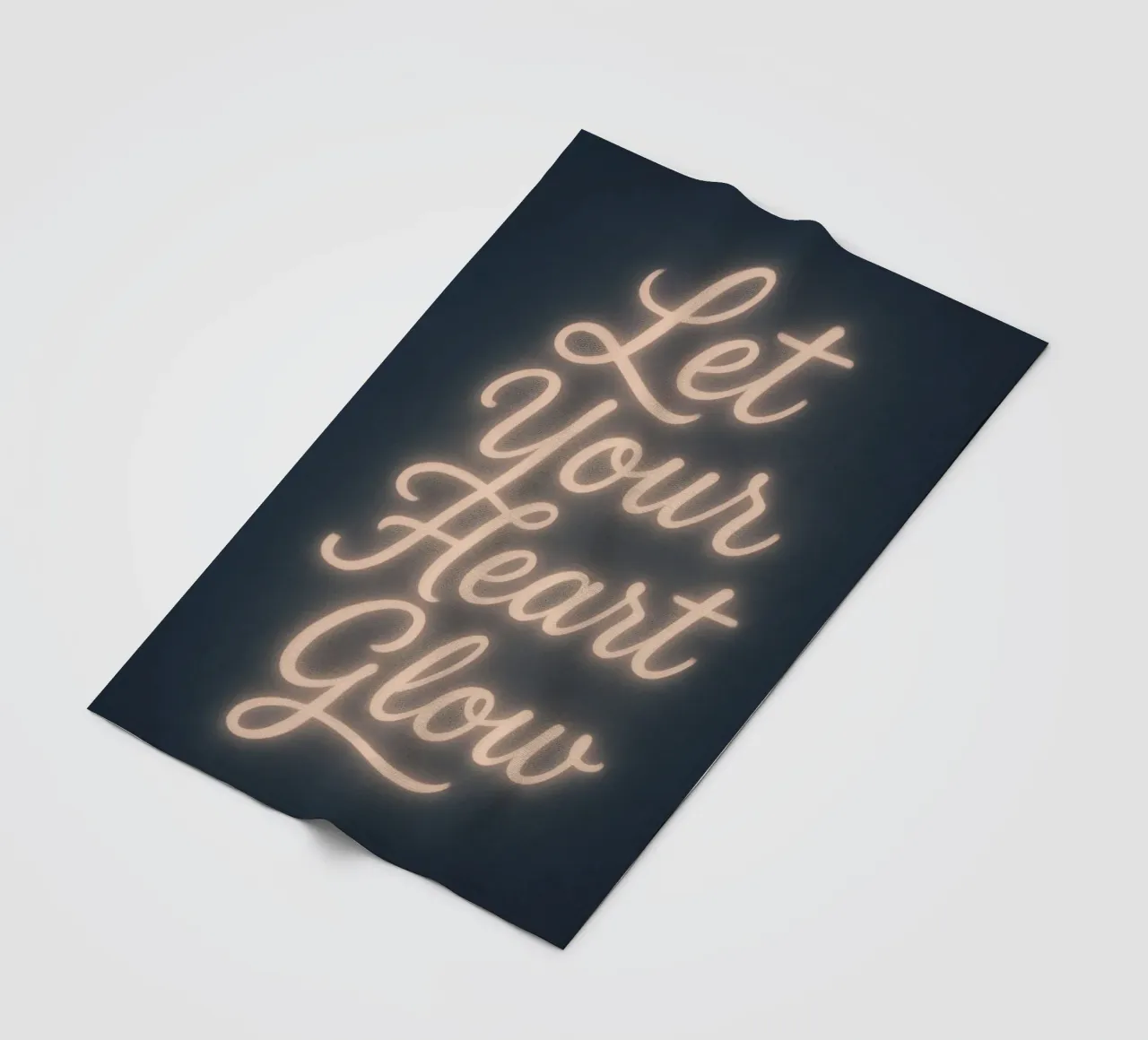 Let Your Heart Glow – Soft Neon Script fleece blanket by Nordic Noel Studio