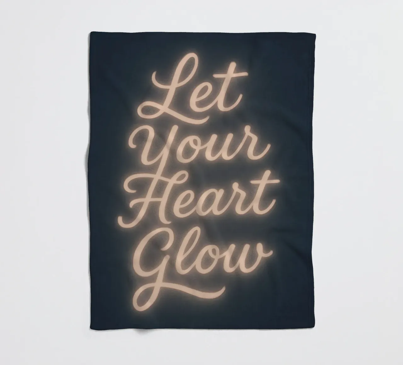 Laat je hart stralen - Zacht neon schrift fleecedeken van Nordic Noel Studio
