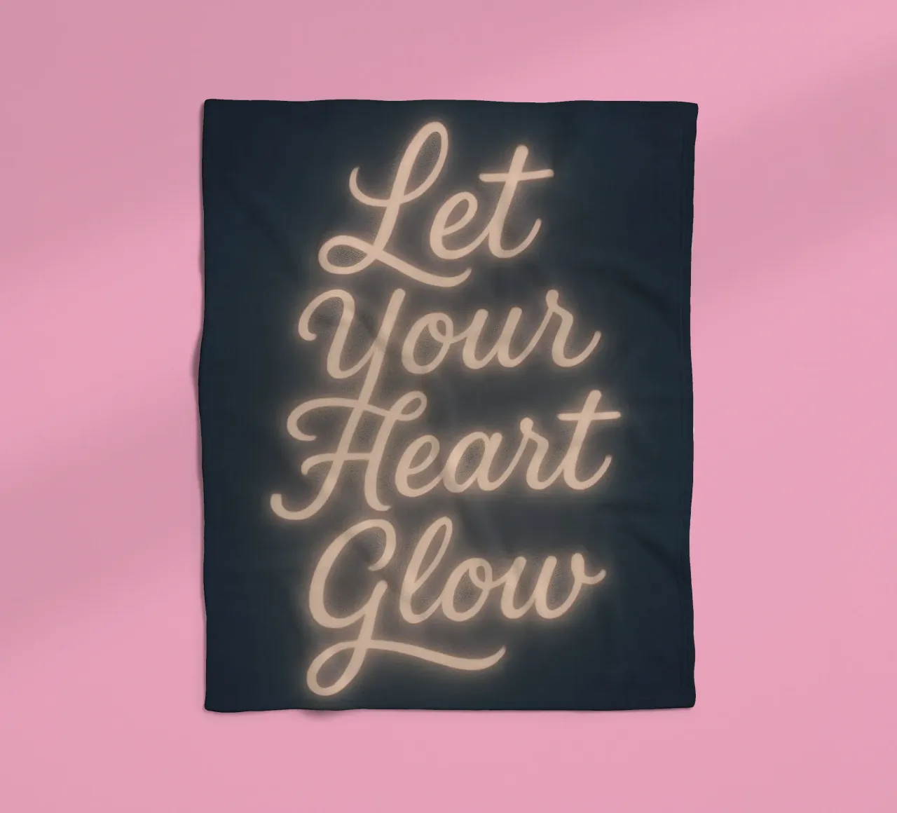 Laat je hart stralen - Zacht neon schrift fleecedeken van Nordic Noel Studio