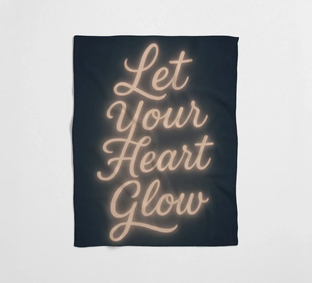 Laat je hart stralen - Zacht neon schrift fleecedeken van Nordic Noel Studio