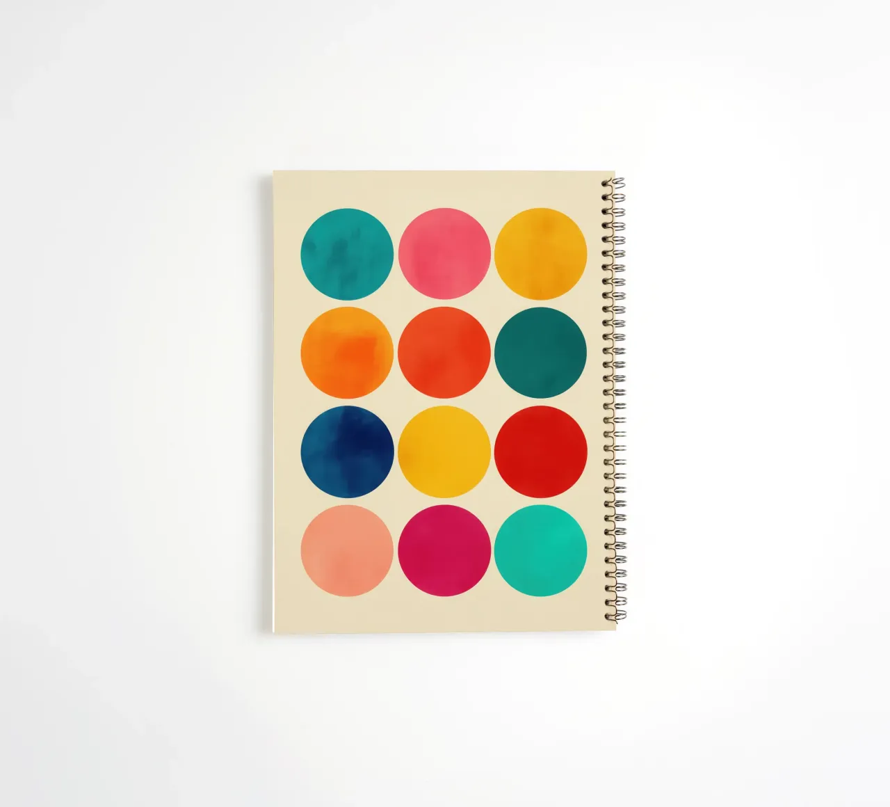 Guaranteed colour fun | Grid with 12 colour circles spiral notebook by Autofocus