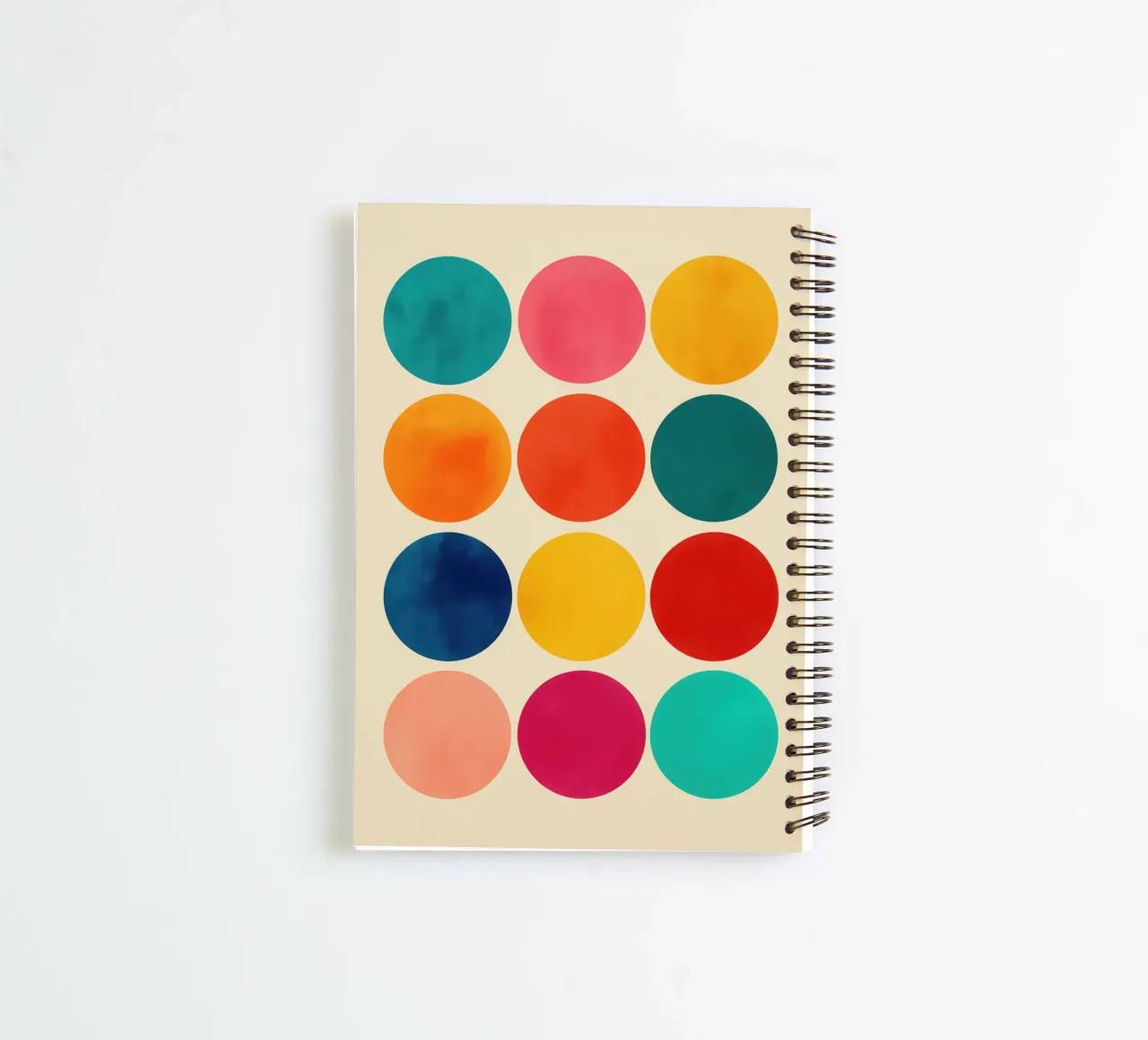 Guaranteed colour fun | Grid with 12 colour circles spiral notebook by Autofocus