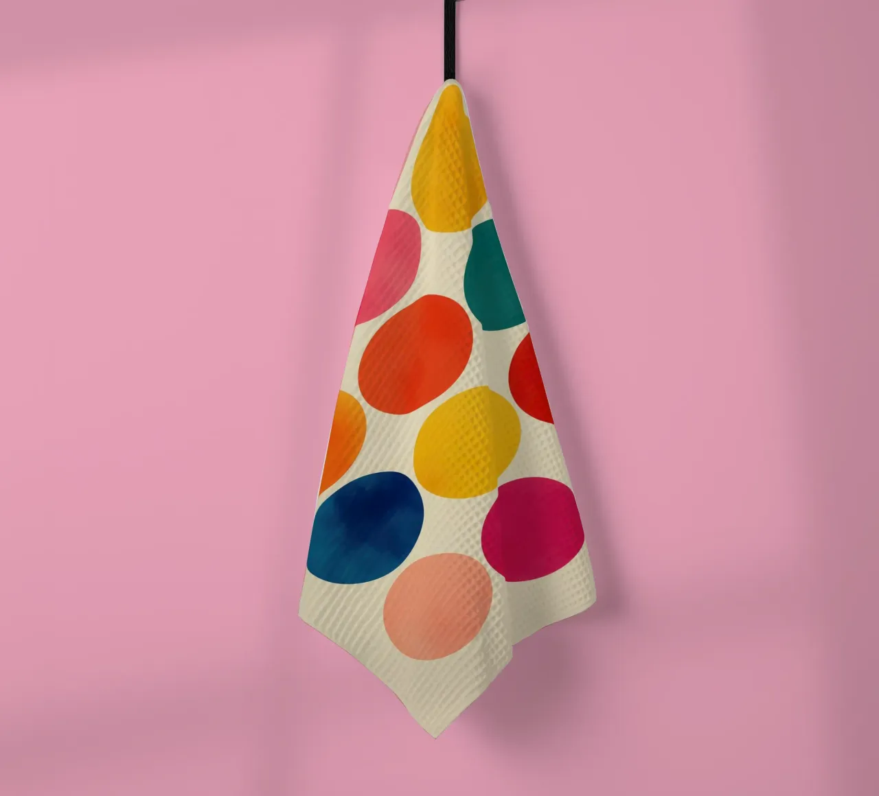 Guaranteed colour fun | Grid with 12 colour circles tea towel by Autofocus
