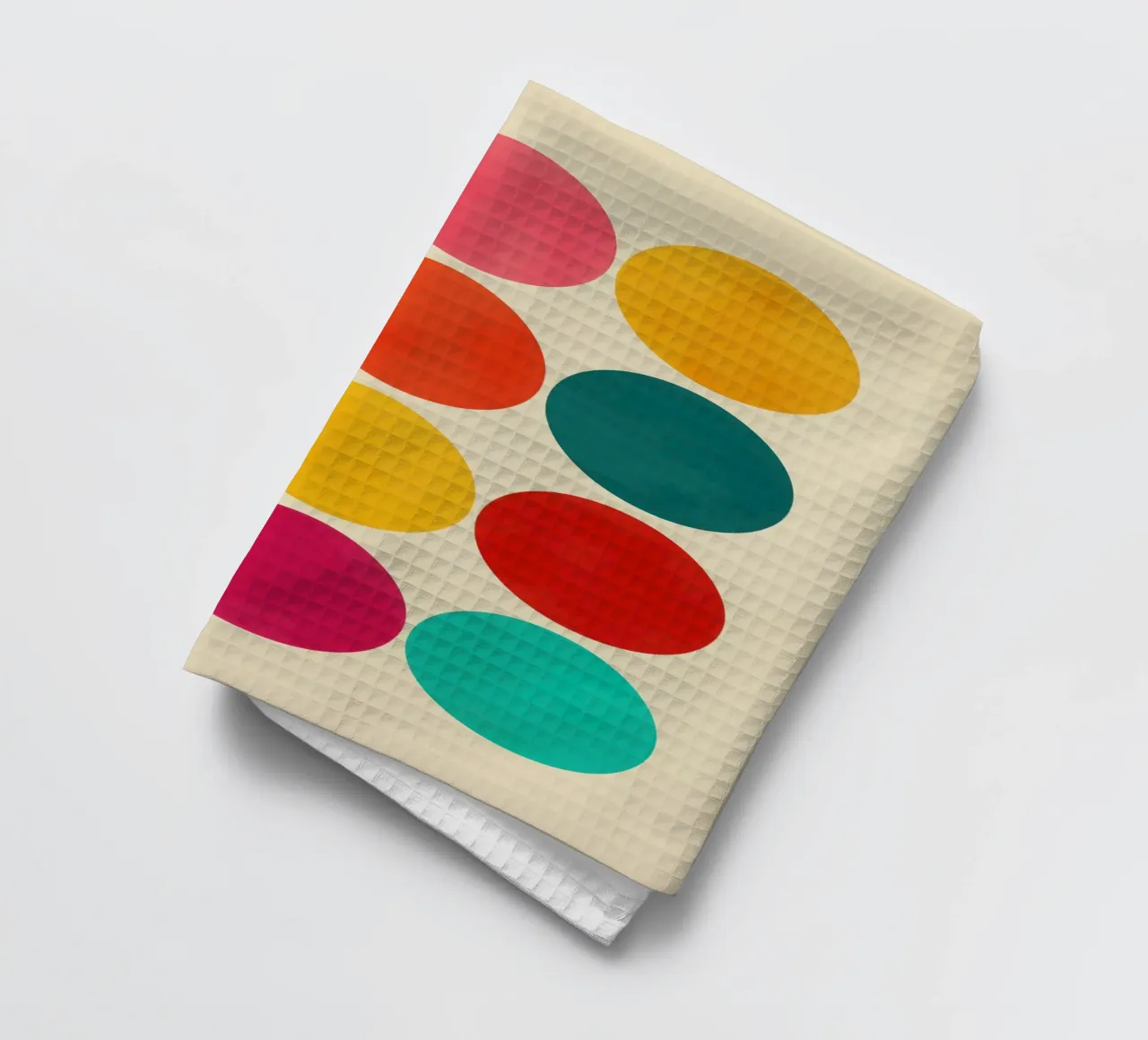 Guaranteed colour fun | Grid with 12 colour circles tea towel by Autofocus