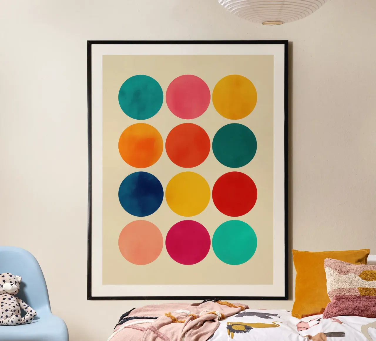 Guaranteed colour fun | Grid with 12 colour circles hahnemühle by Autofocus