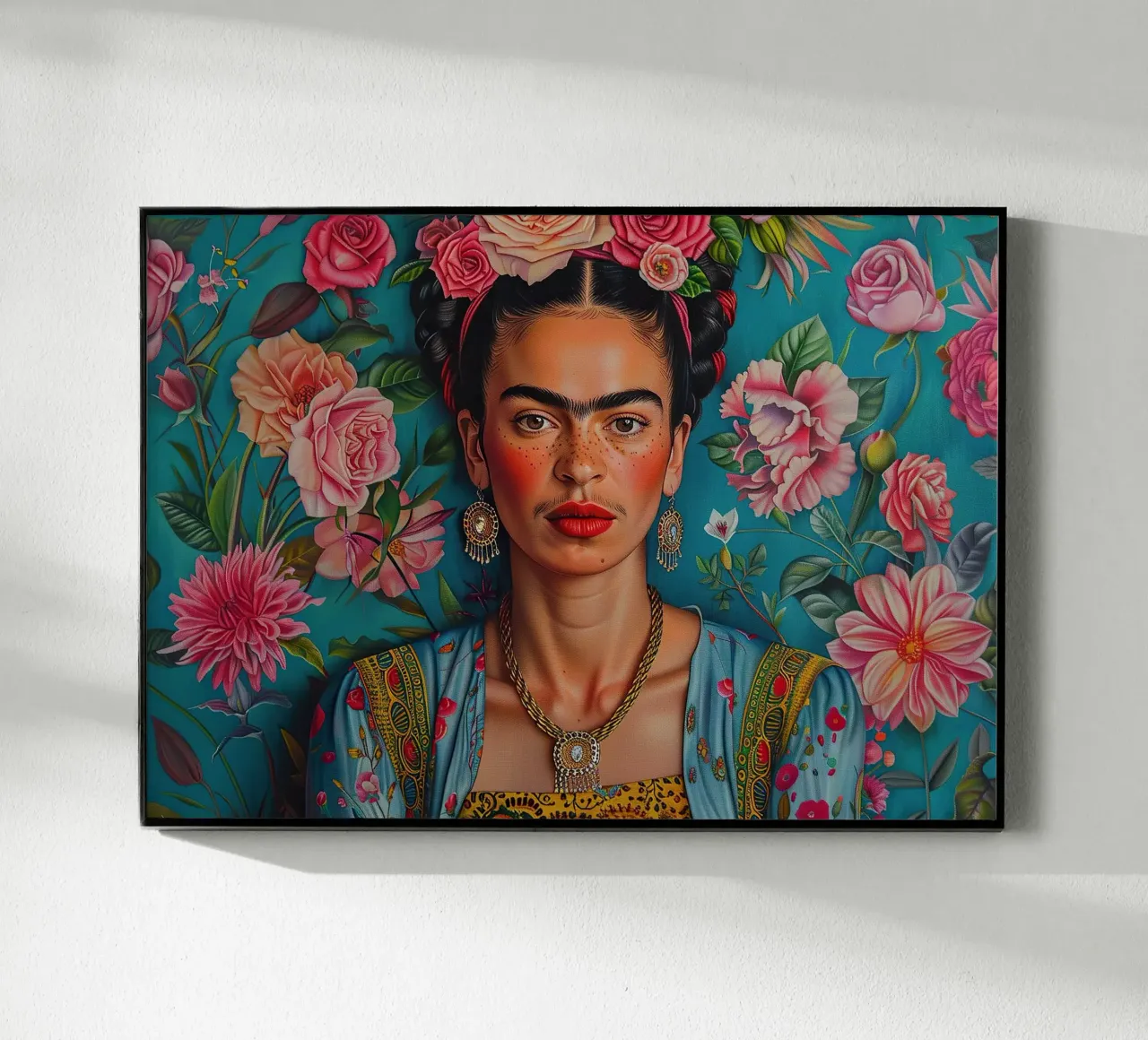 Frida Kahlo "Pain and Passion in Color" metacrilato de Fantasias Florales
