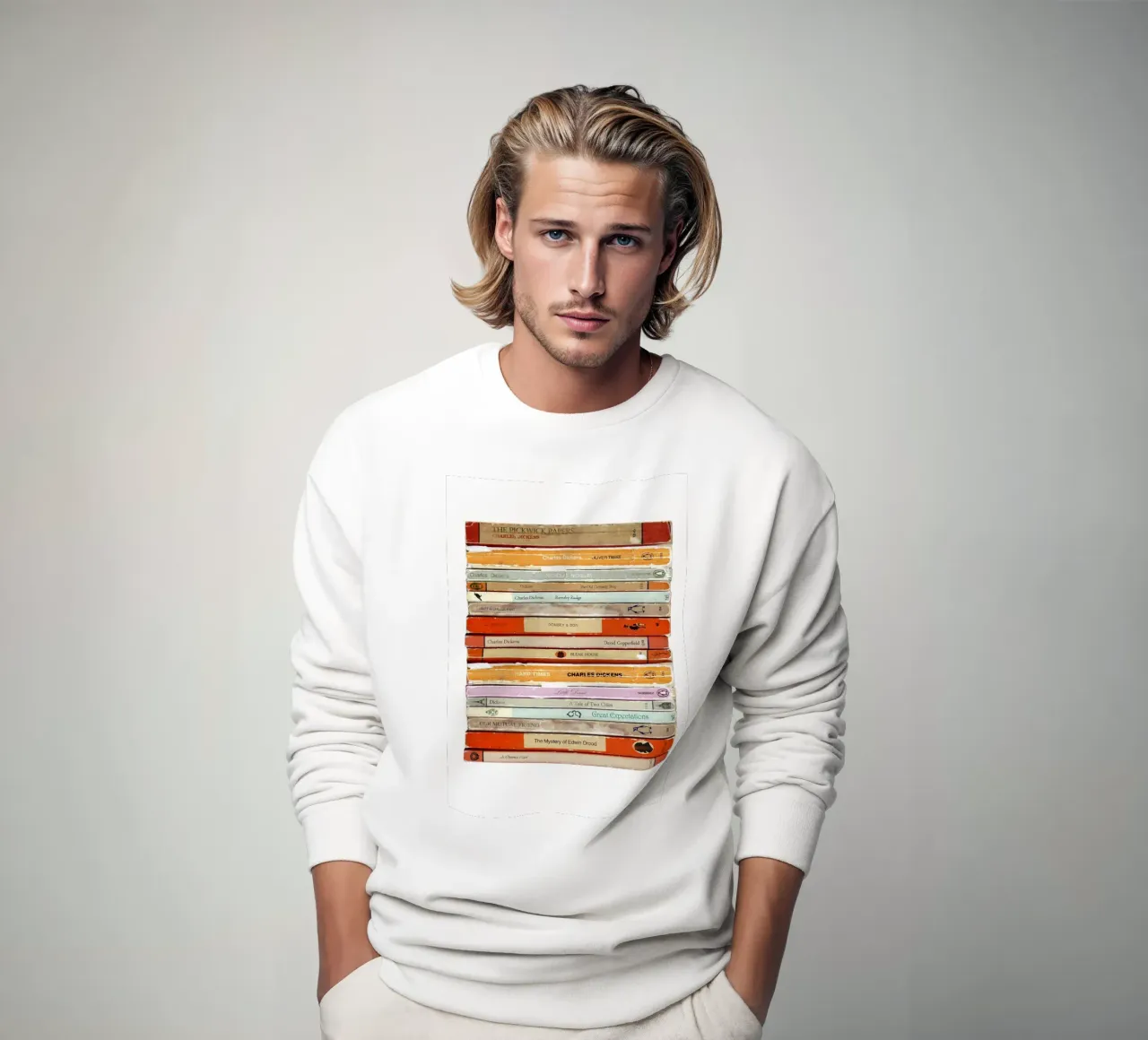 Charles Dickens Collected Works Print sweatshirt by MissLiterarty
