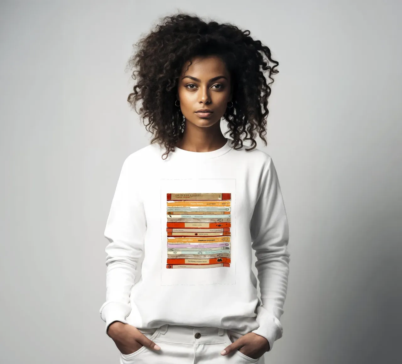 Charles Dickens Collected Works Print sweatshirt by MissLiterarty