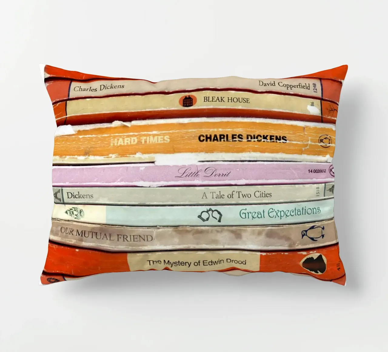 Charles Dickens Collected Works Print decorative cushion by MissLiterarty