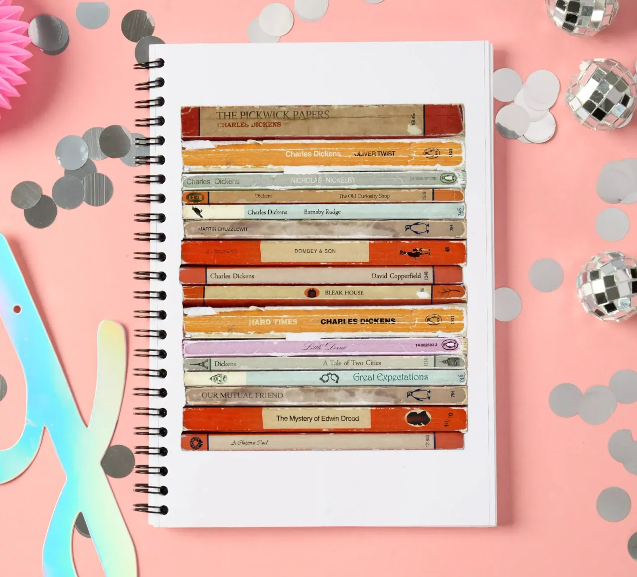 Charles Dickens Collected Works Print spiral notebook by MissLiterarty