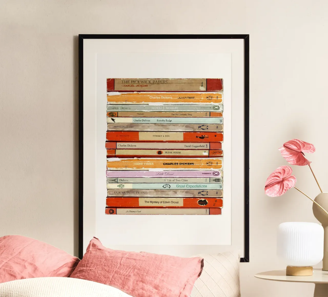 Charles Dickens Collected Works Print poster by MissLiterarty