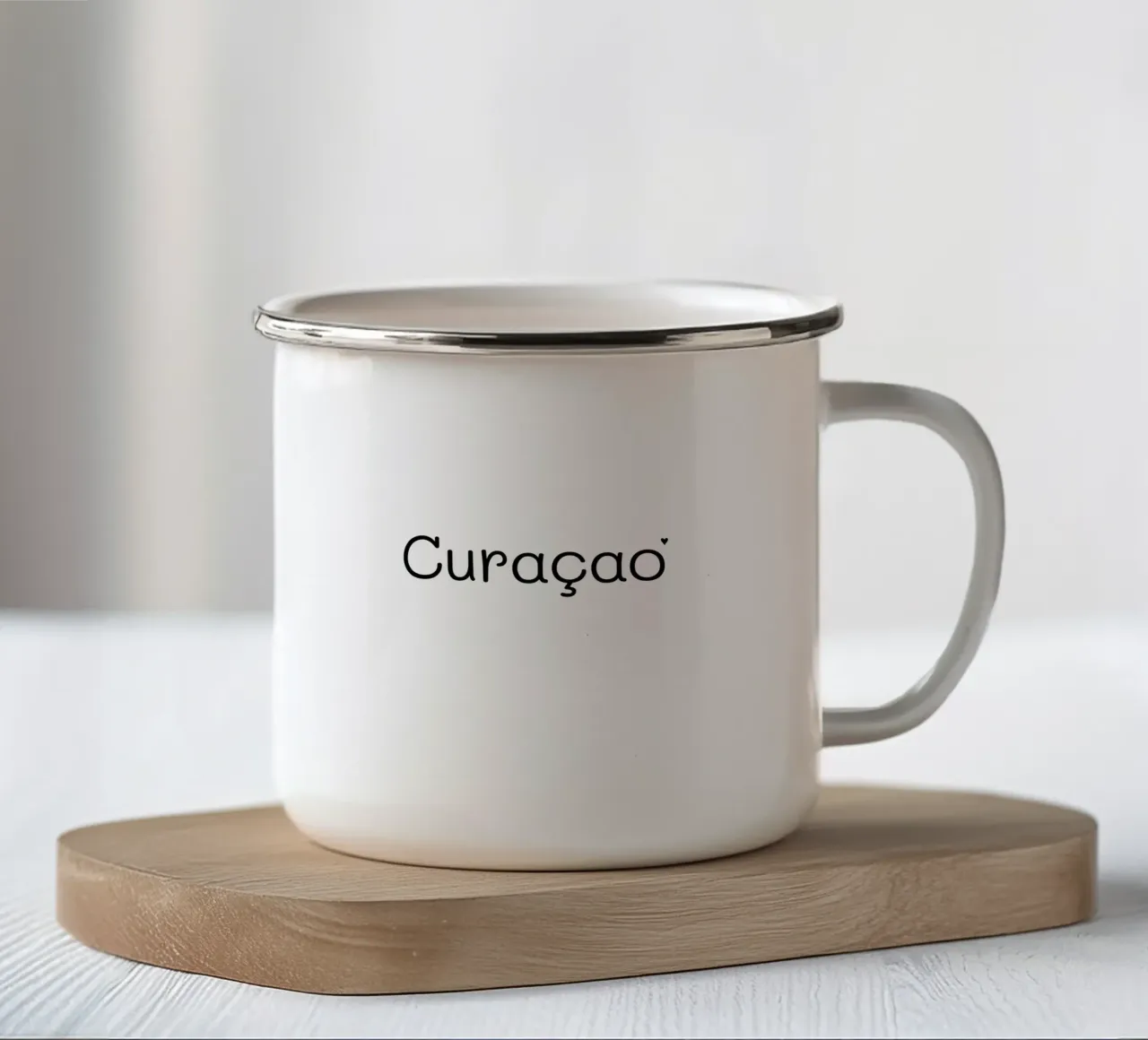 Curaçao tazza in smalto da typotraveler