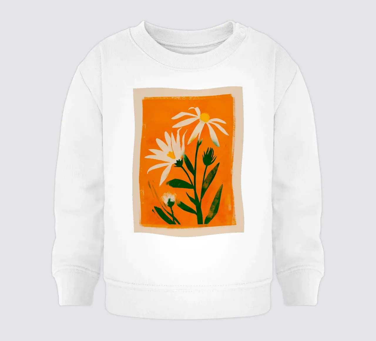 Fiori su arancio felpa neonato da M.A.Z.U.N.