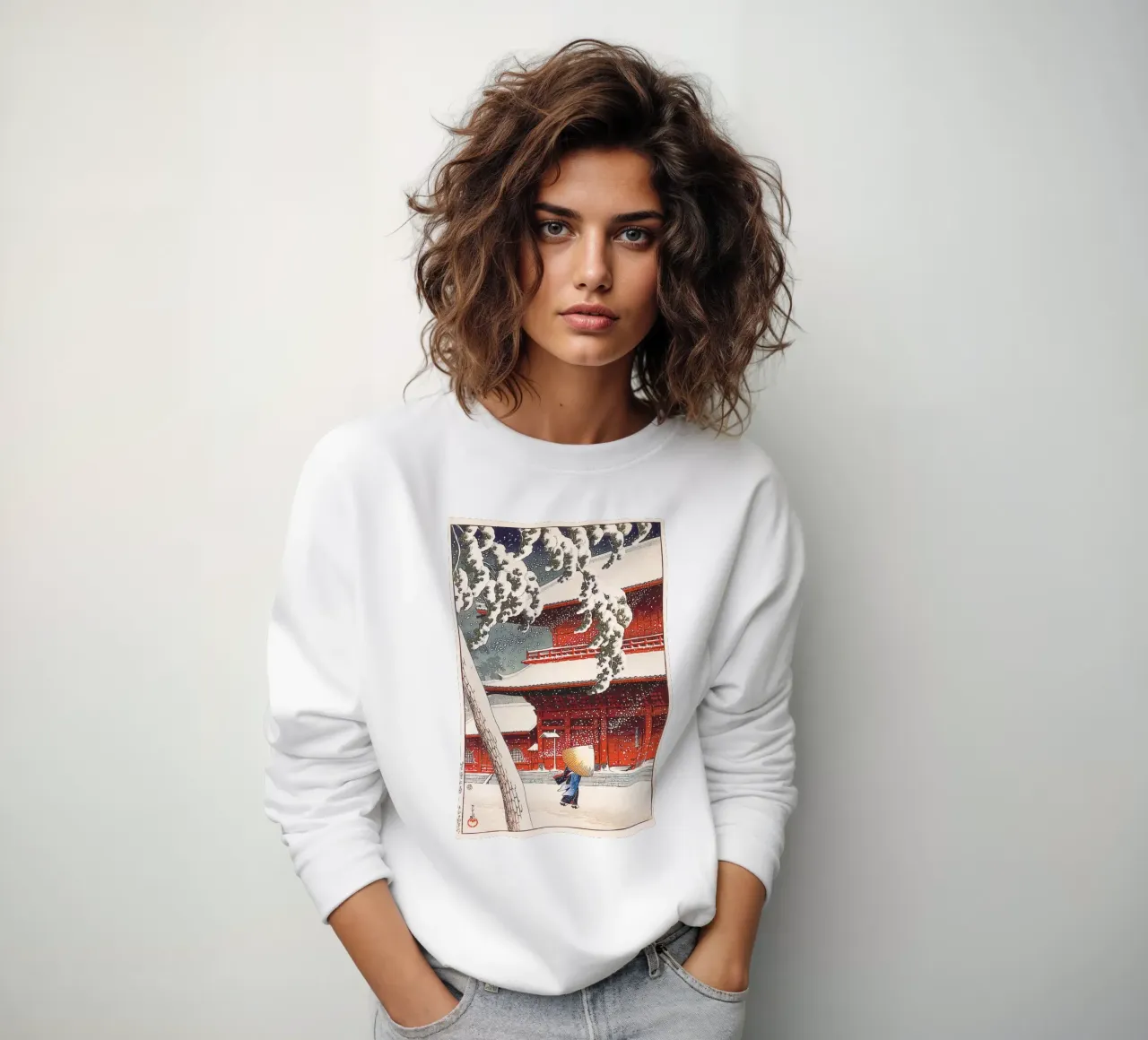 Zojoji Temple in Shiba by Kawase Hasui felpa da Chérie Prints