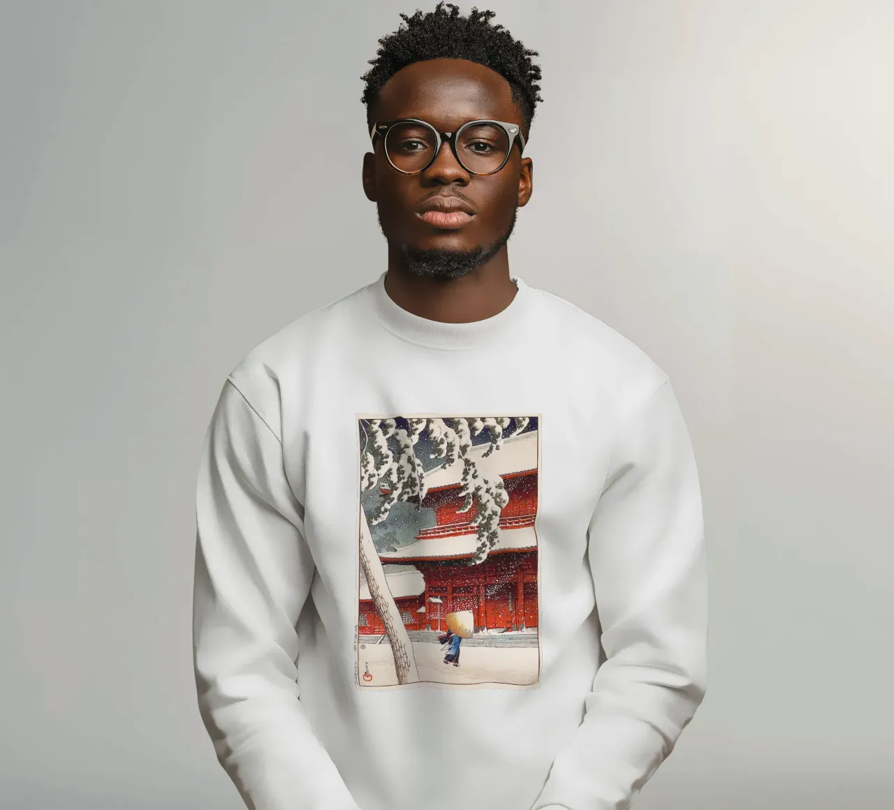 Zojoji Temple in Shiba by Kawase Hasui felpa da Chérie Prints