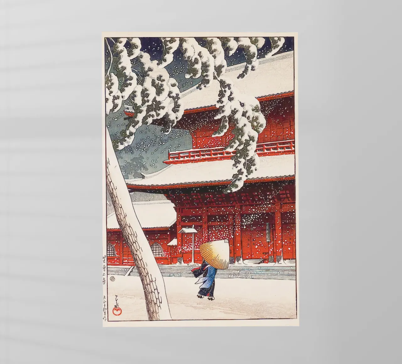 Zojoji Temple in Shiba by Kawase Hasui pellicola backlit da Chérie Prints