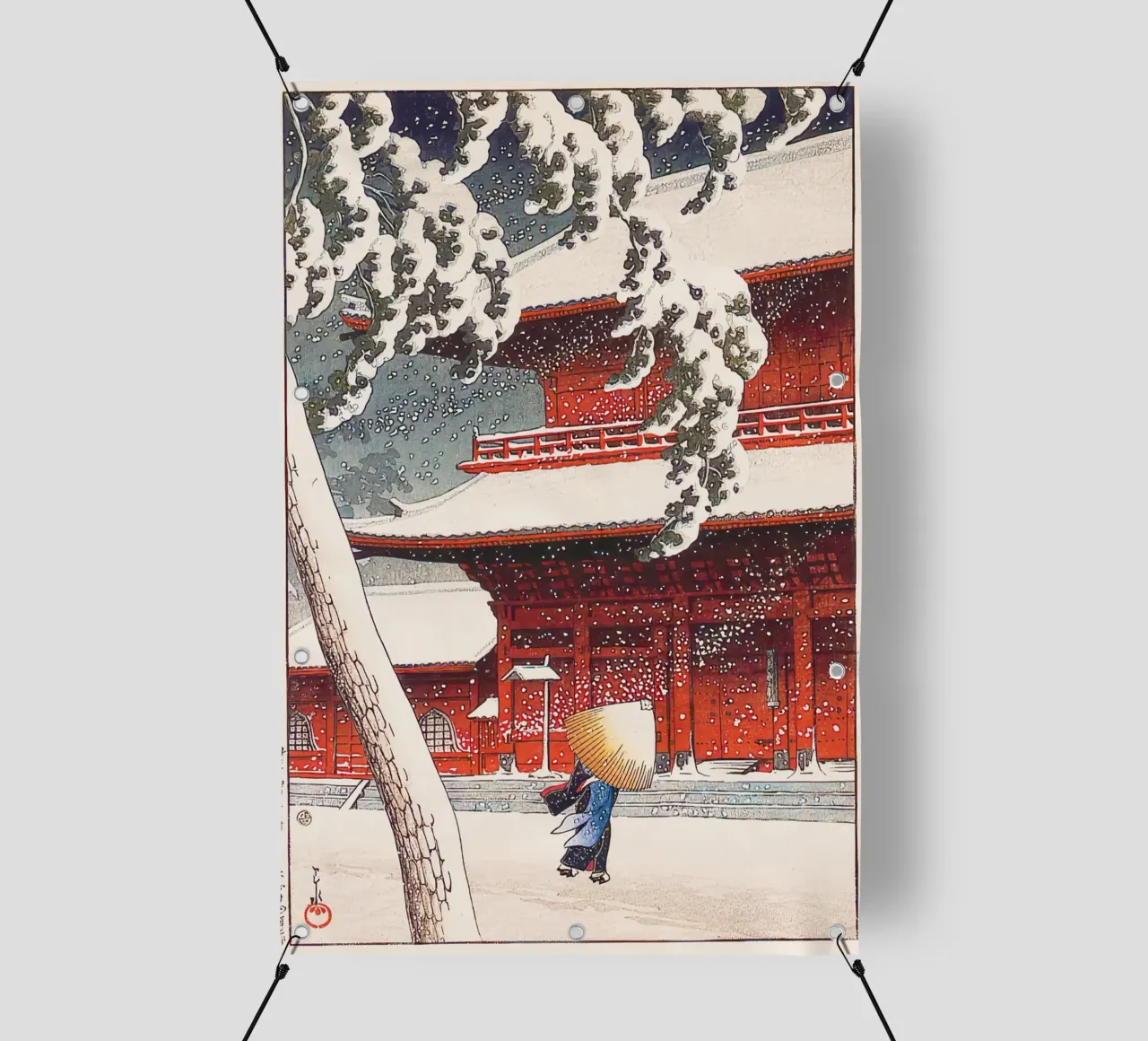 Zojoji Temple in Shiba by  Kawase Hasui telo in pvc da Chérie Prints