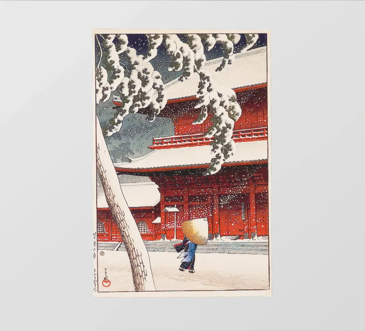Zojoji Temple in Shiba by Kawase Hasui telo in pvc da Chérie Prints