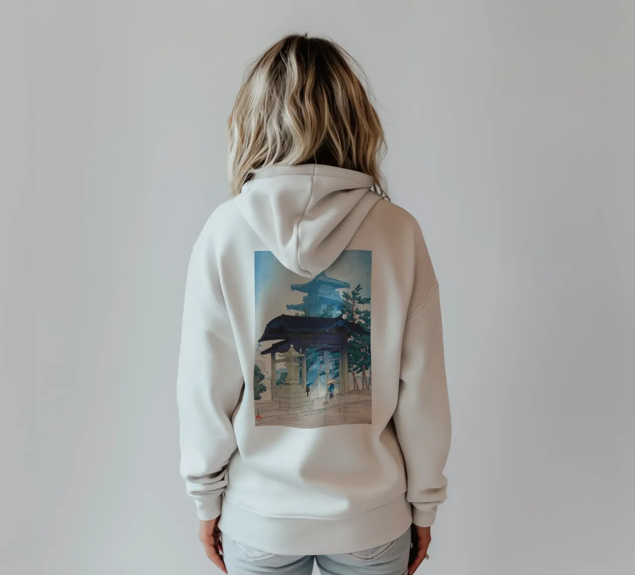 Zentsu-ji by Kawase Hasui felpa con cappuccio da Chérie Prints