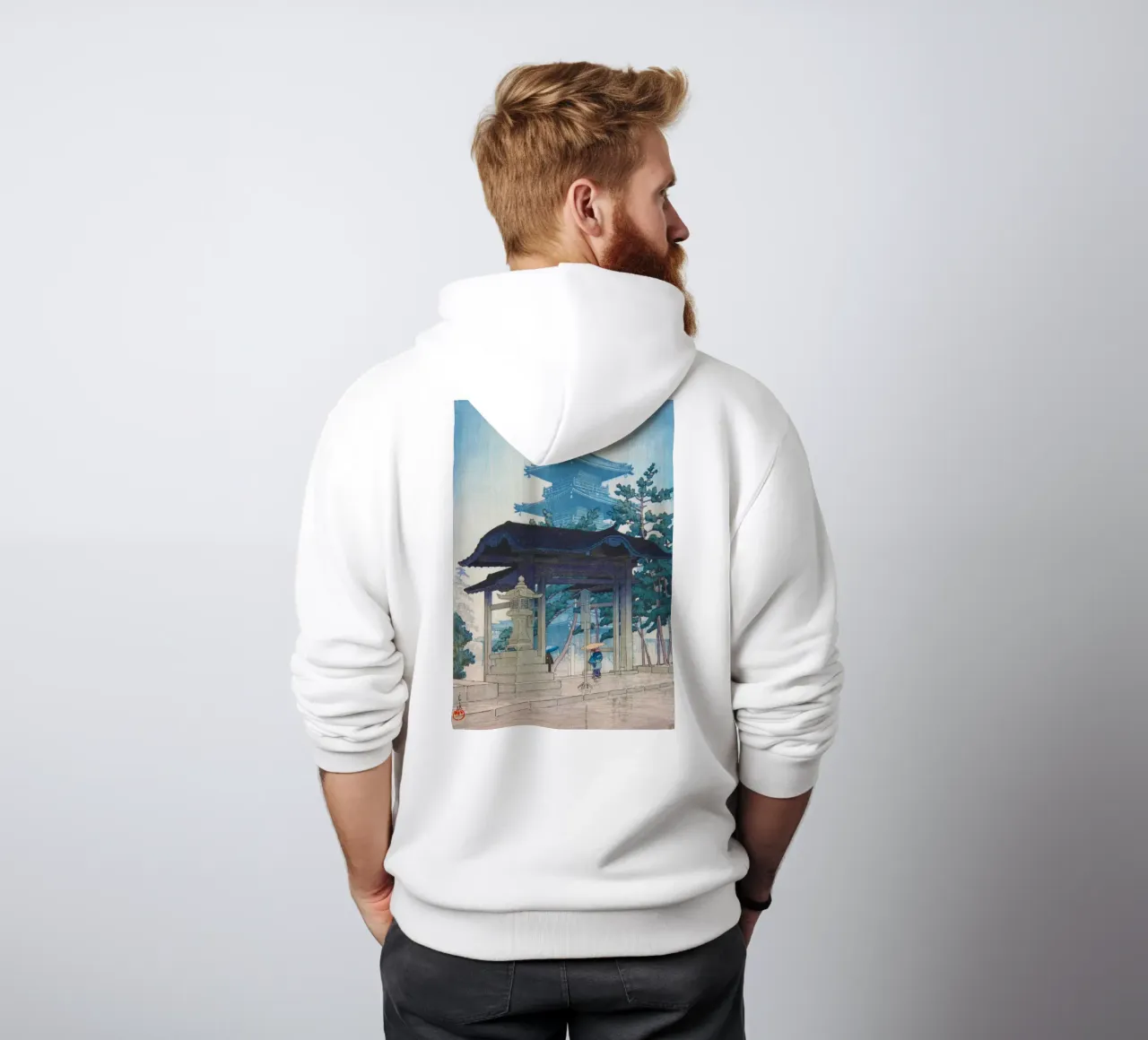 Zentsu-ji by Kawase Hasui felpa con cappuccio da Chérie Prints