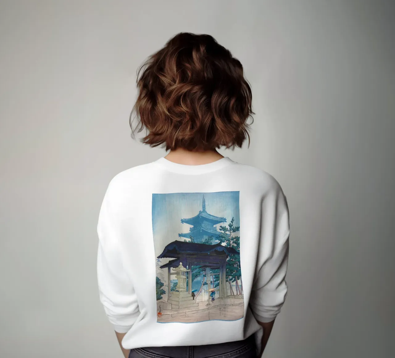 Zentsu-ji by Kawase Hasui felpa da Chérie Prints