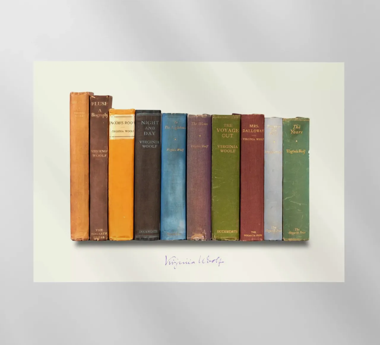 Virginia Woolf - Prime edizioni stampate pellicola backlit da MissLiterarty