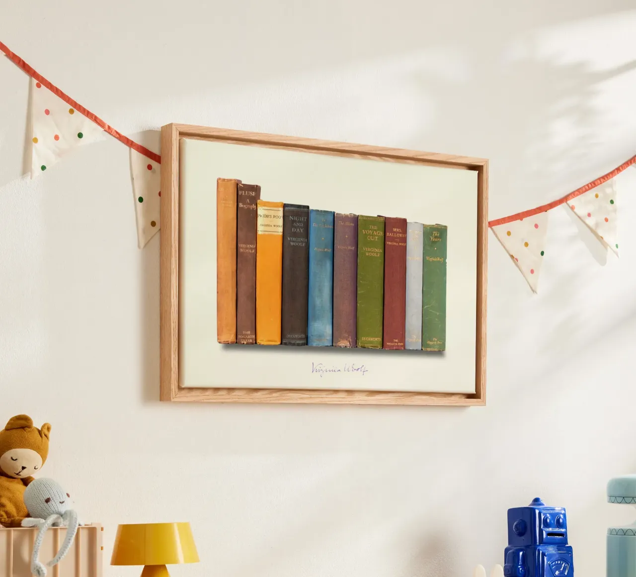 Virginia Woolf - Prime edizioni stampate tela con Cornice a cassetta da MissLiterarty