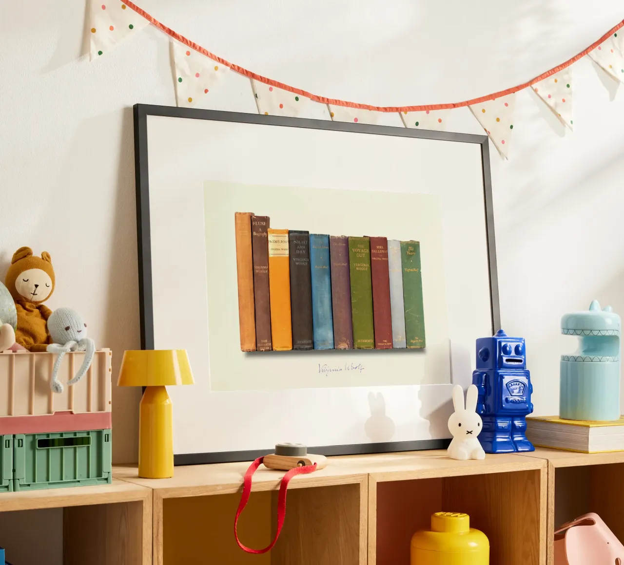 Virginia Woolf - Prime edizioni stampate poster con telaio in alluminio da MissLiterarty