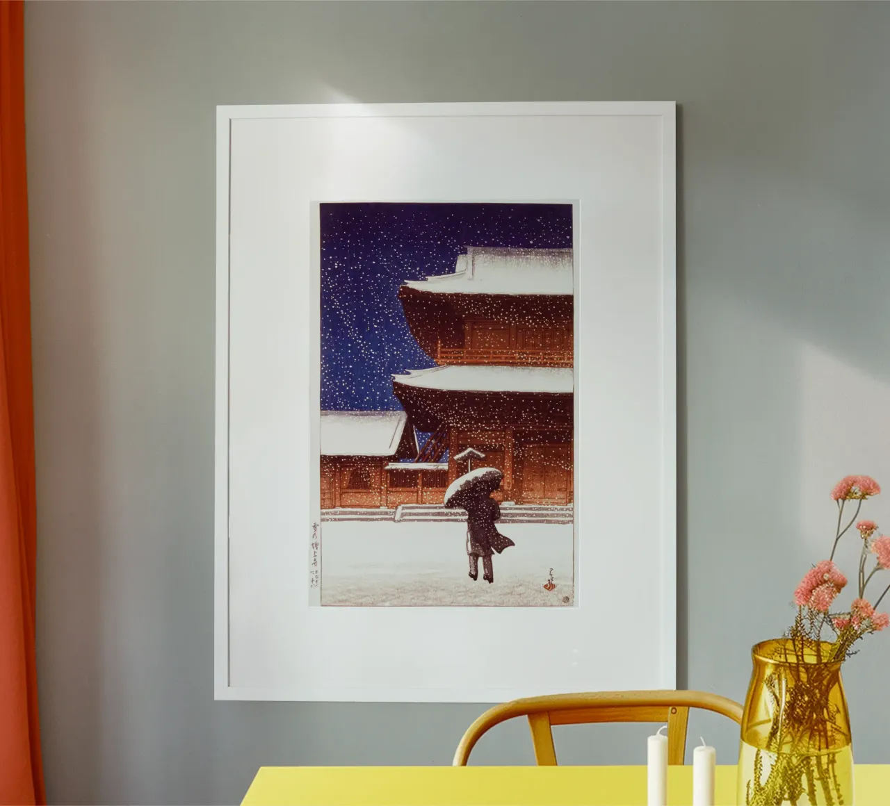 Yuki no Zojoji by Kawase Hasui carta hahnemühle da Haru Prints