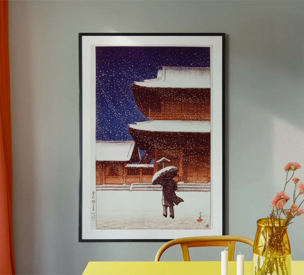 Yuki no Zojoji by Kawase Hasui carta hahnemühle da Haru Prints