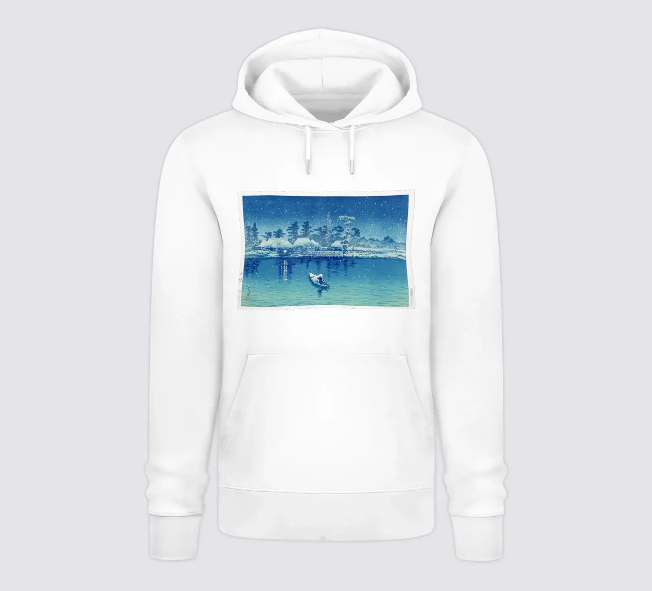 Ushibori by Kawase Hasui felpa con cappuccio da Haru Prints