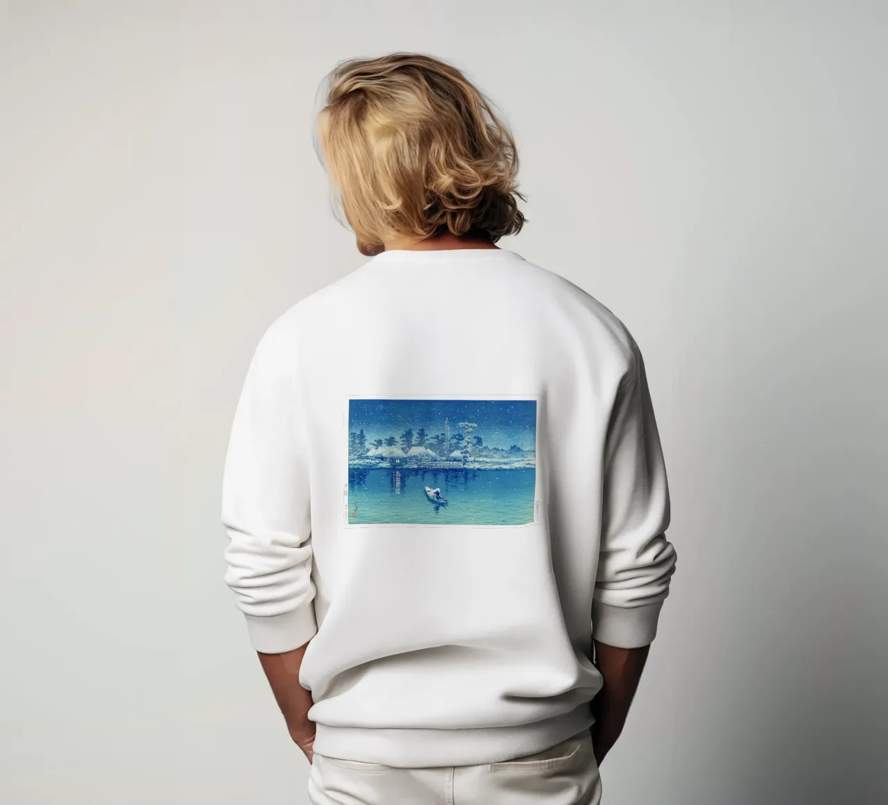 Ushibori by Kawase Hasui felpa da Haru Prints