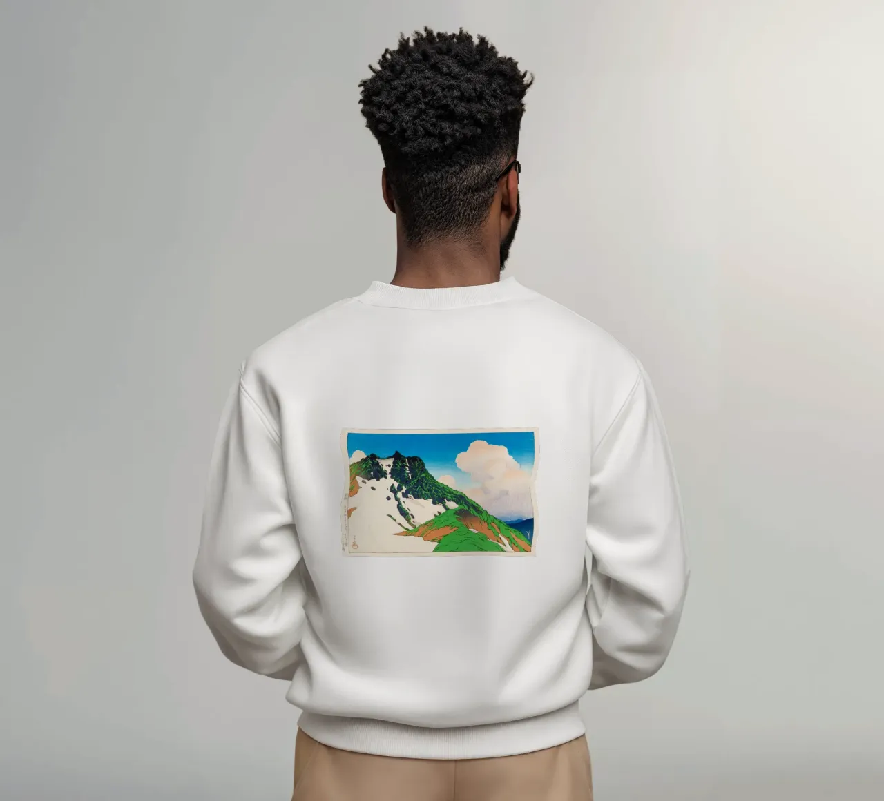 View of Asahigadake from Mount Haku by Kawase Hasui felpa da Haru Prints