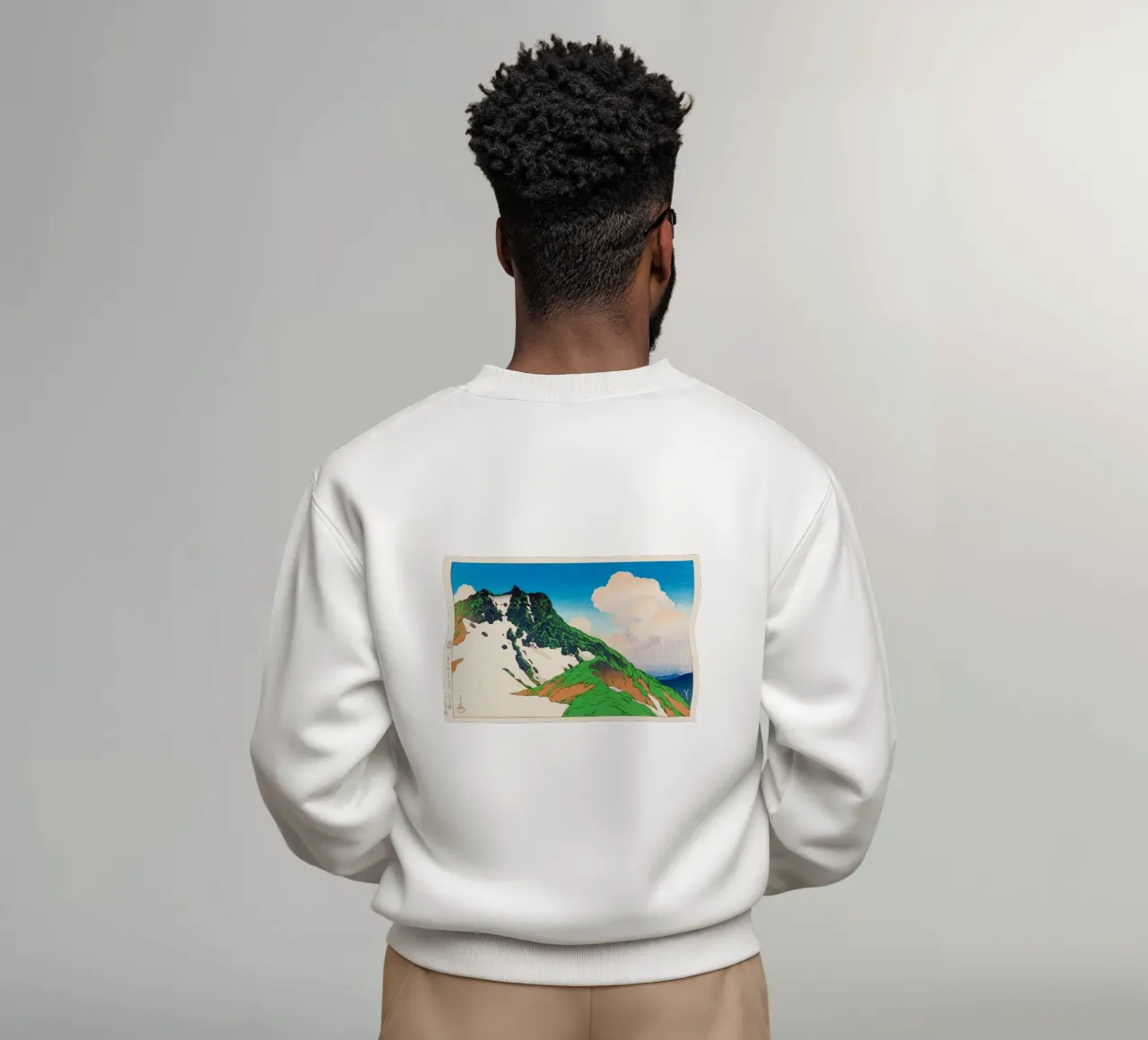 View of Asahigadake from Mount Haku by Kawase Hasui felpa da Haru Prints