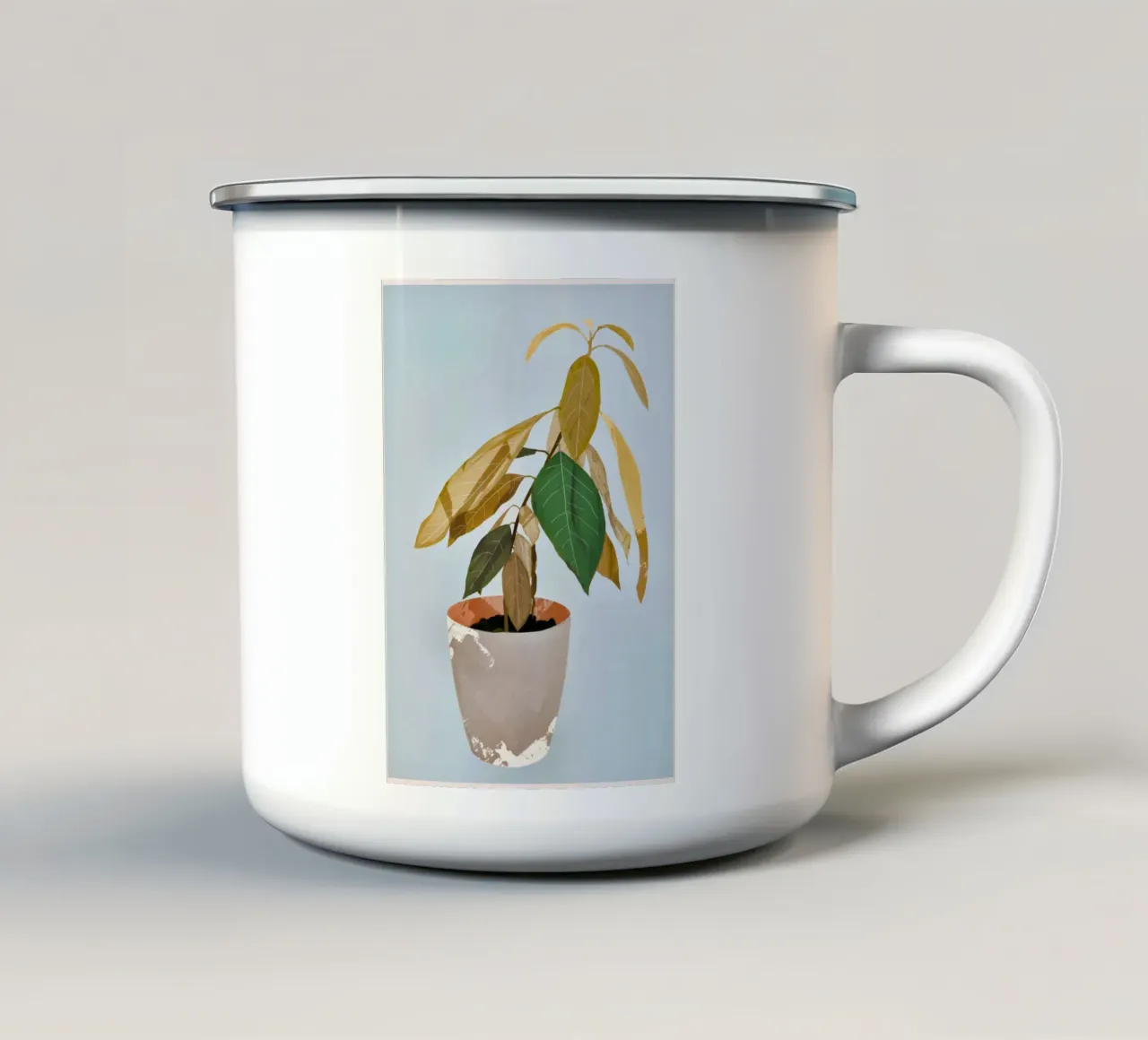 Pianta in vaso tazza in smalto da M.A.Z.U.N.