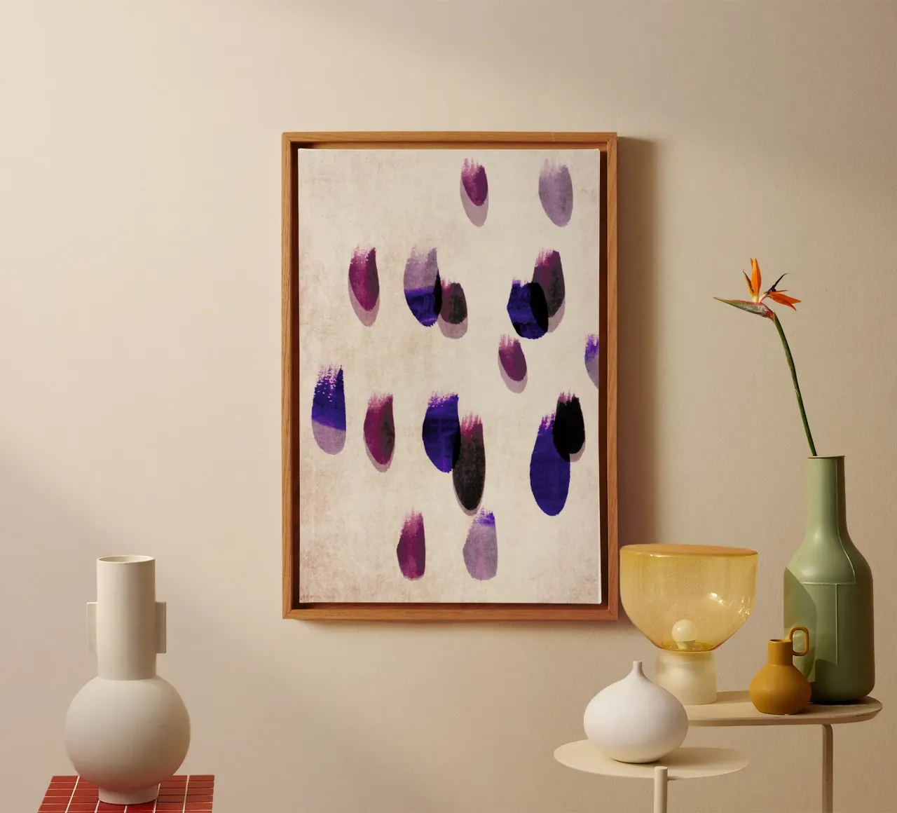 Painted Dots 2 Leinwand mit Schattenfugenrahmen von IRIS LEHNHARDT FINE ART