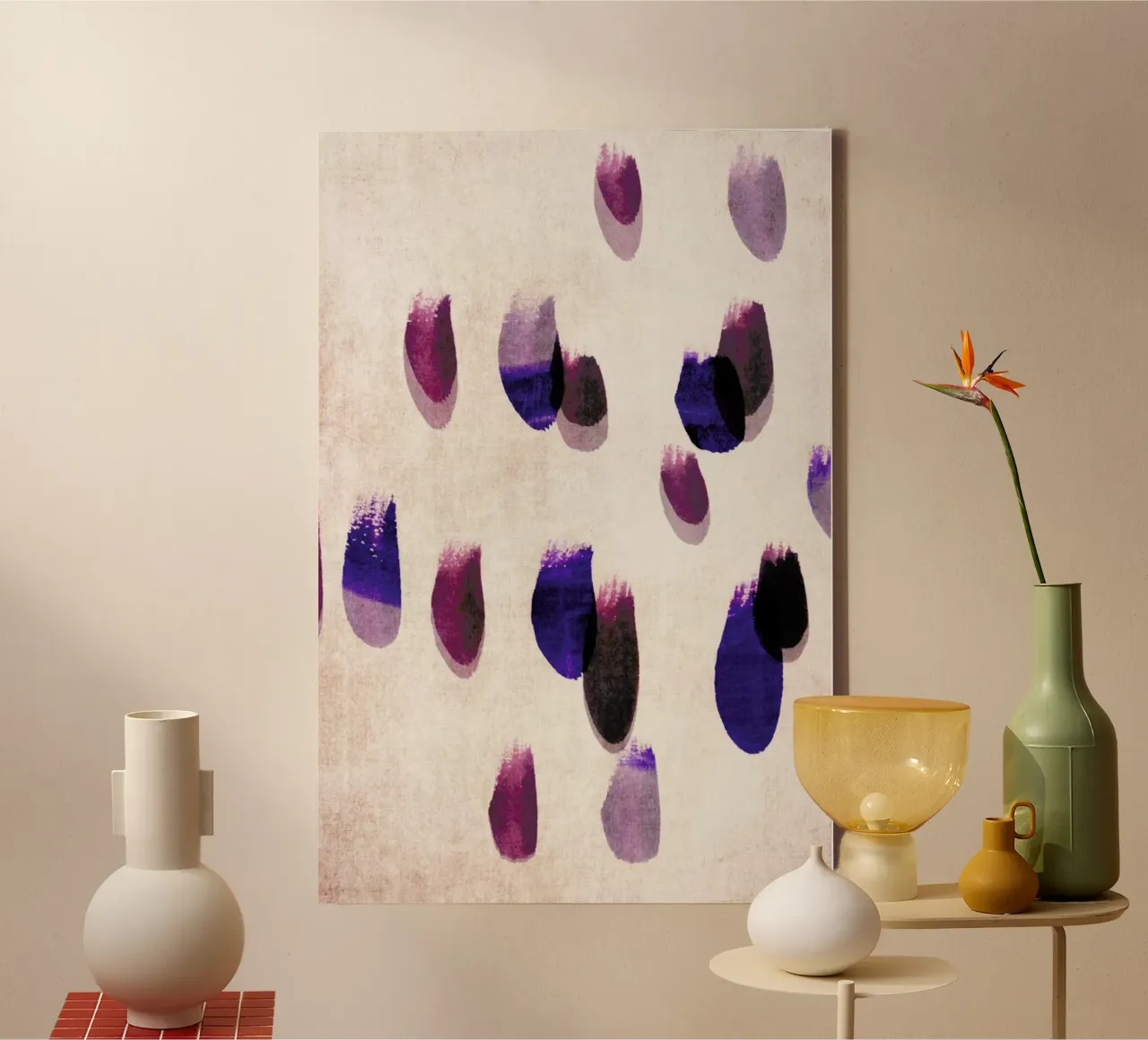 Painted Dots 2 Leinwand mit Schattenfugenrahmen von IRIS LEHNHARDT FINE ART