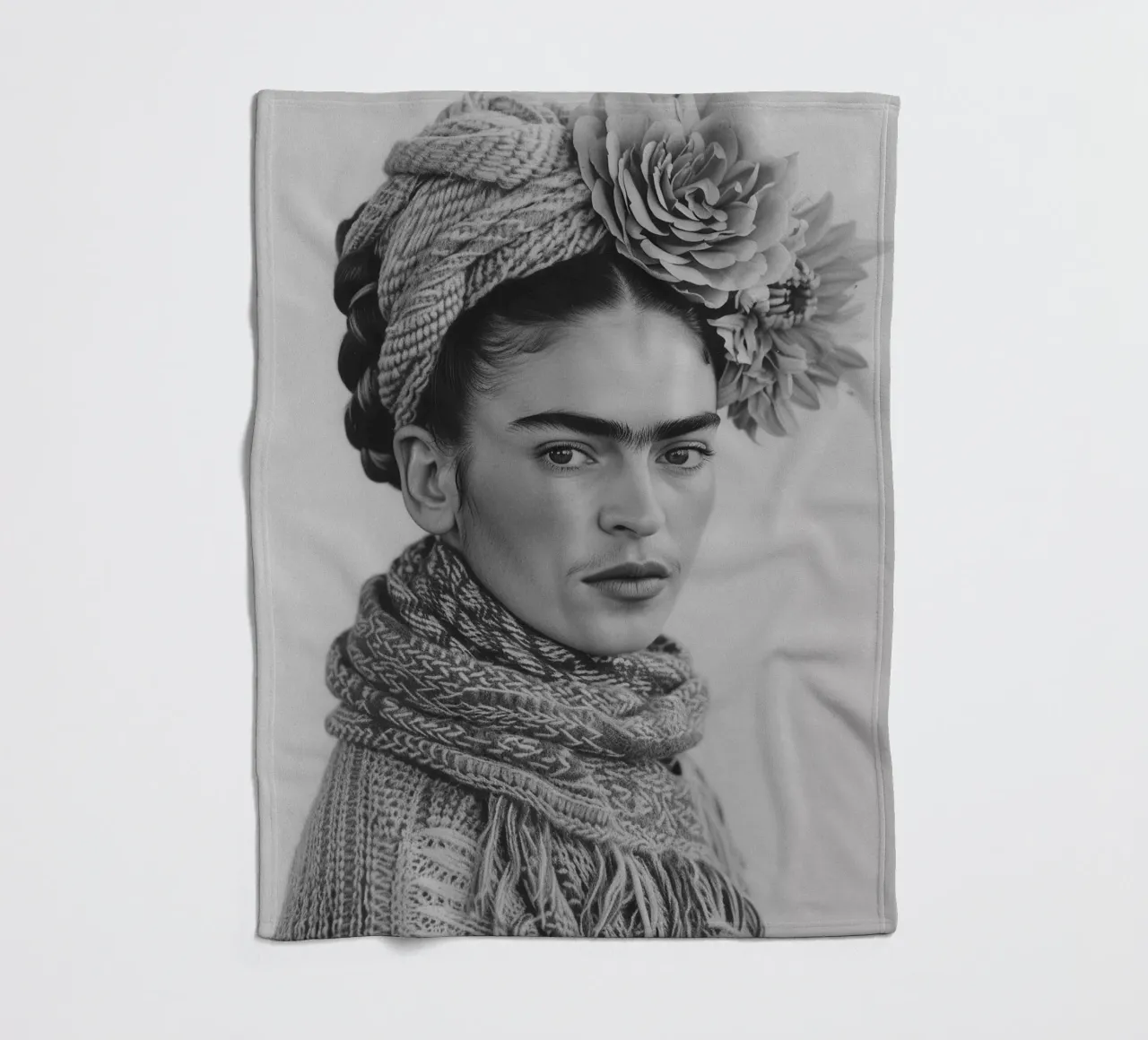 Frida Kahlo "Expression of Resilience" coperta in pile da Fantasias Florales