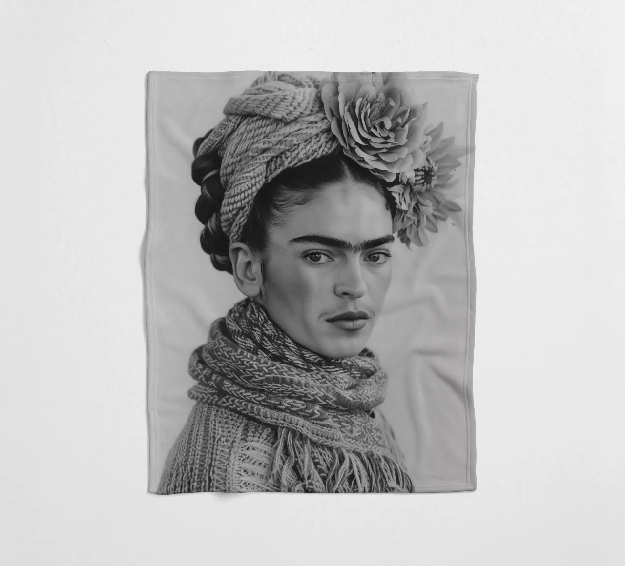 Frida Kahlo "Expression of Resilience" coperta in pile da Fantasias Florales