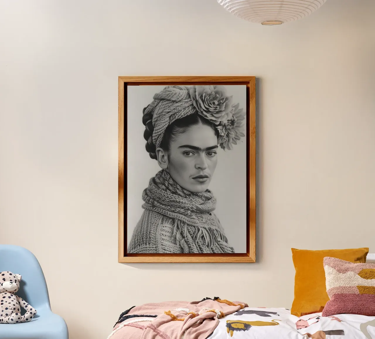 Frida Kahlo "Expression of Resilience" alluminio dibond da Fantasias Florales
