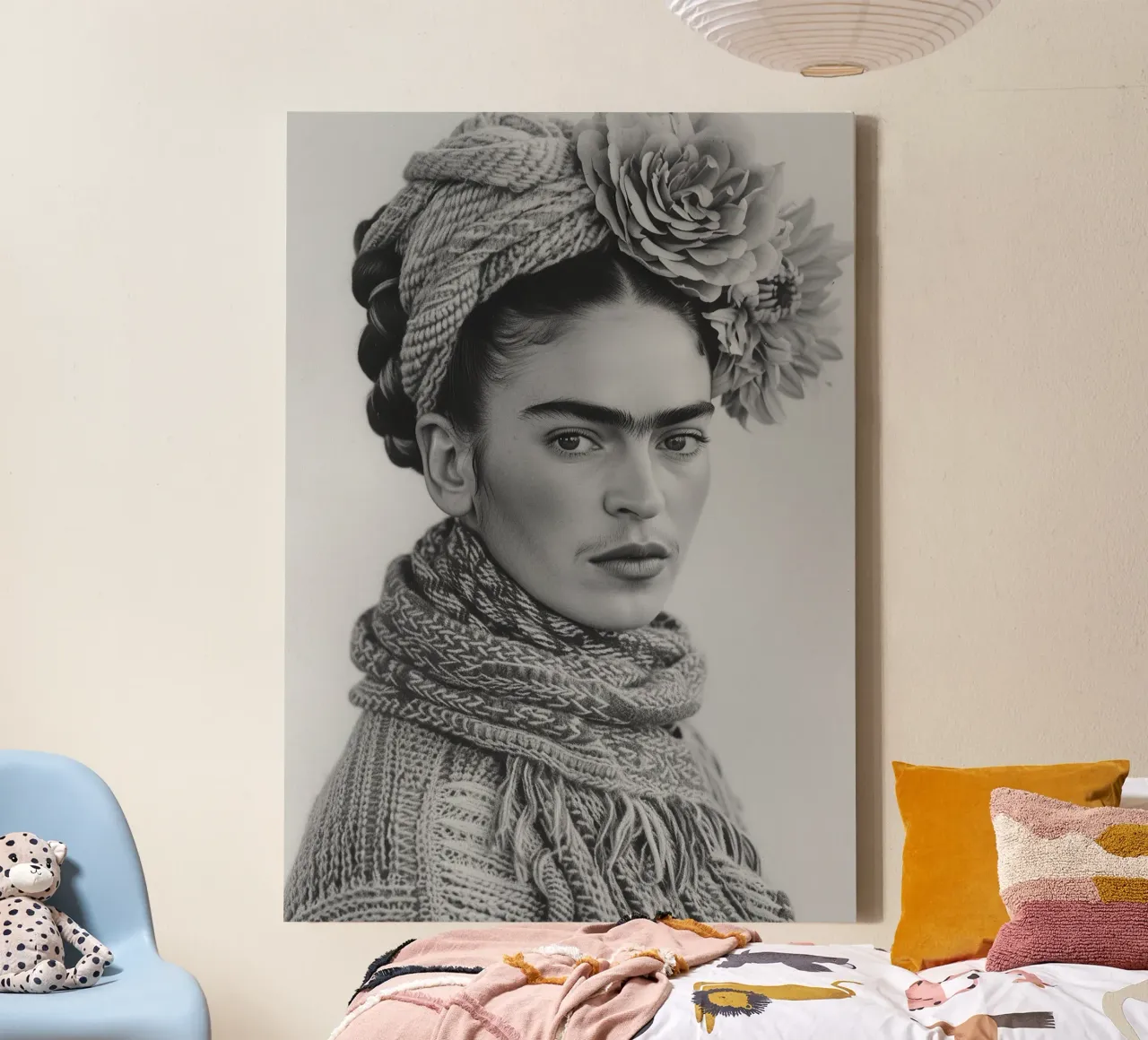 Frida Kahlo "Expression of Resilience" canvas with Floater frame by Fantasias Florales