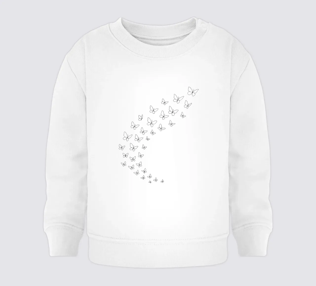Sciame di farfalle minimalista line art farfalla felpa neonato da Bold & Simple