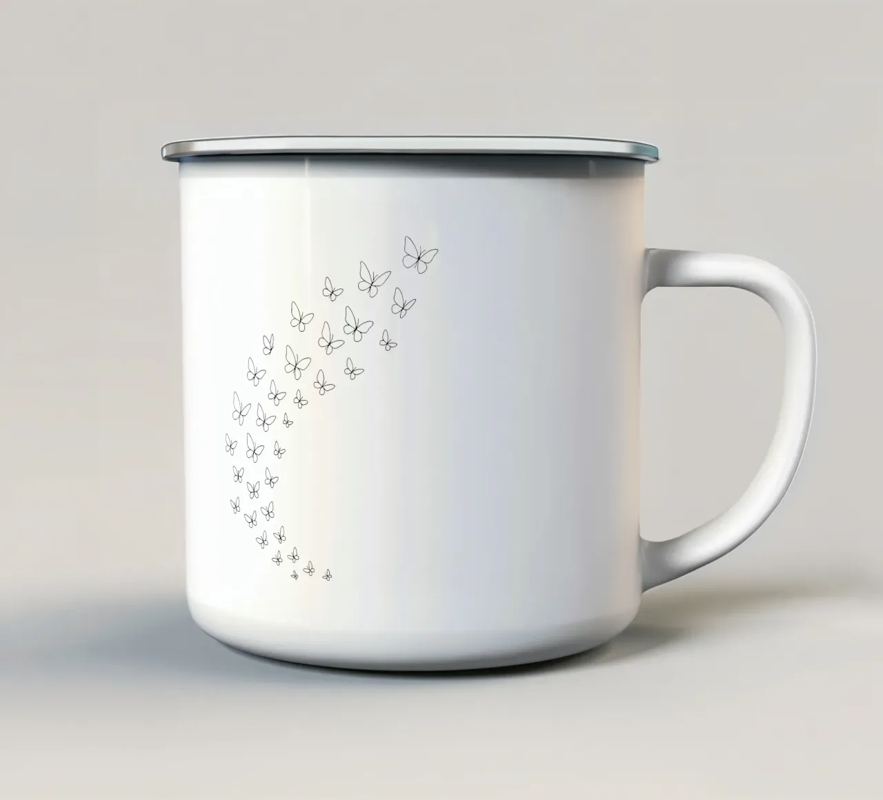 Sciame di farfalle minimalista line art farfalla tazza in smalto da Bold & Simple