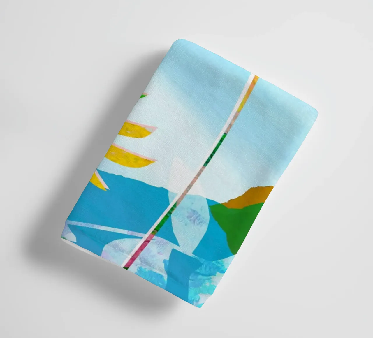 Blauw en roze Botanische Kunstdruk badhanddoek van Violets Print House