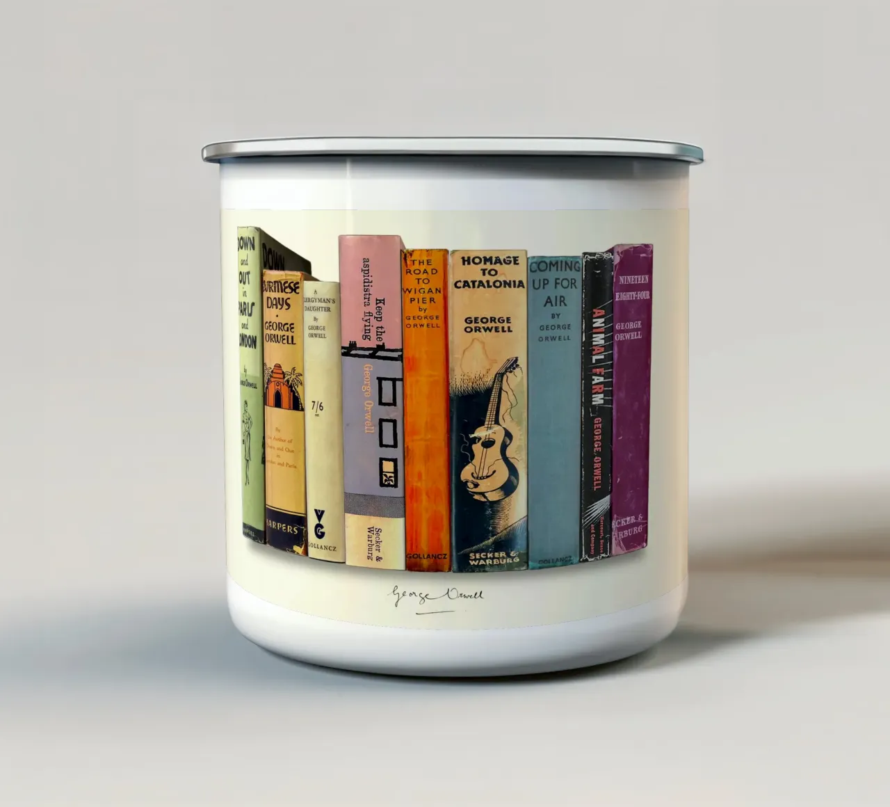 George Orwell - Prime edizioni stampate tazza in smalto da MissLiterarty