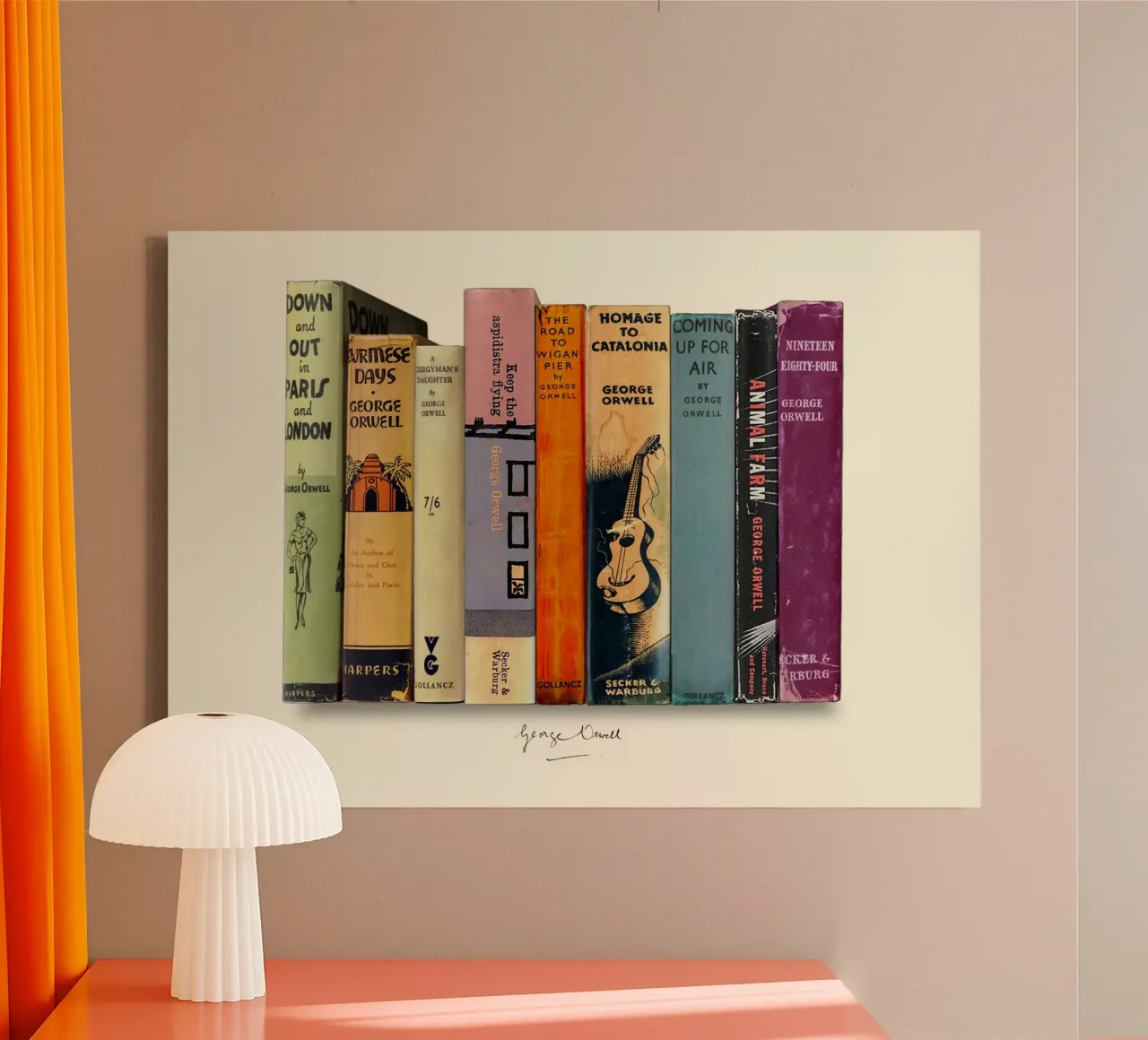 George Orwell - First Editions Print canvas with Floater frame by MissLiterarty
