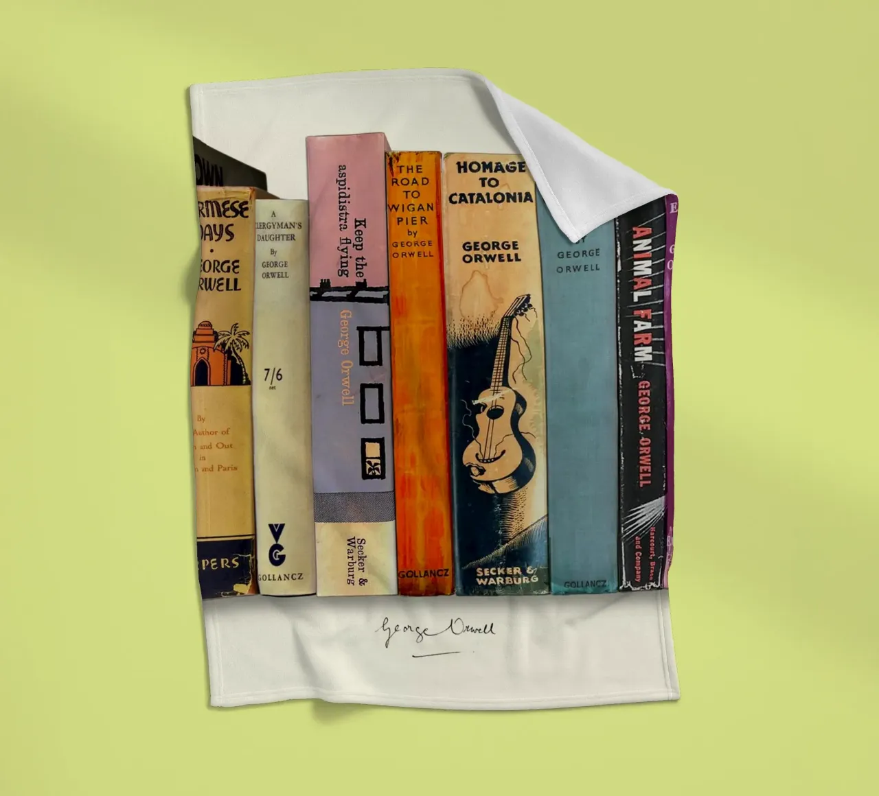George Orwell - First Editions Print fleece blanket by MissLiterarty