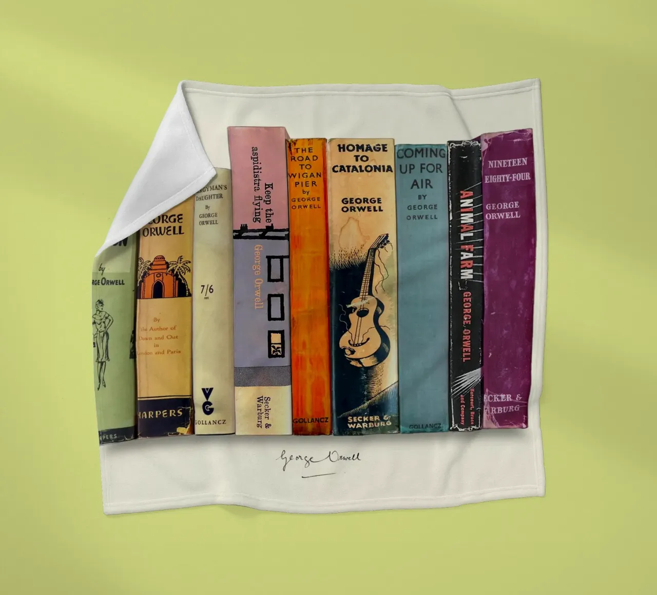 George Orwell - First Editions Print fleece blanket by MissLiterarty