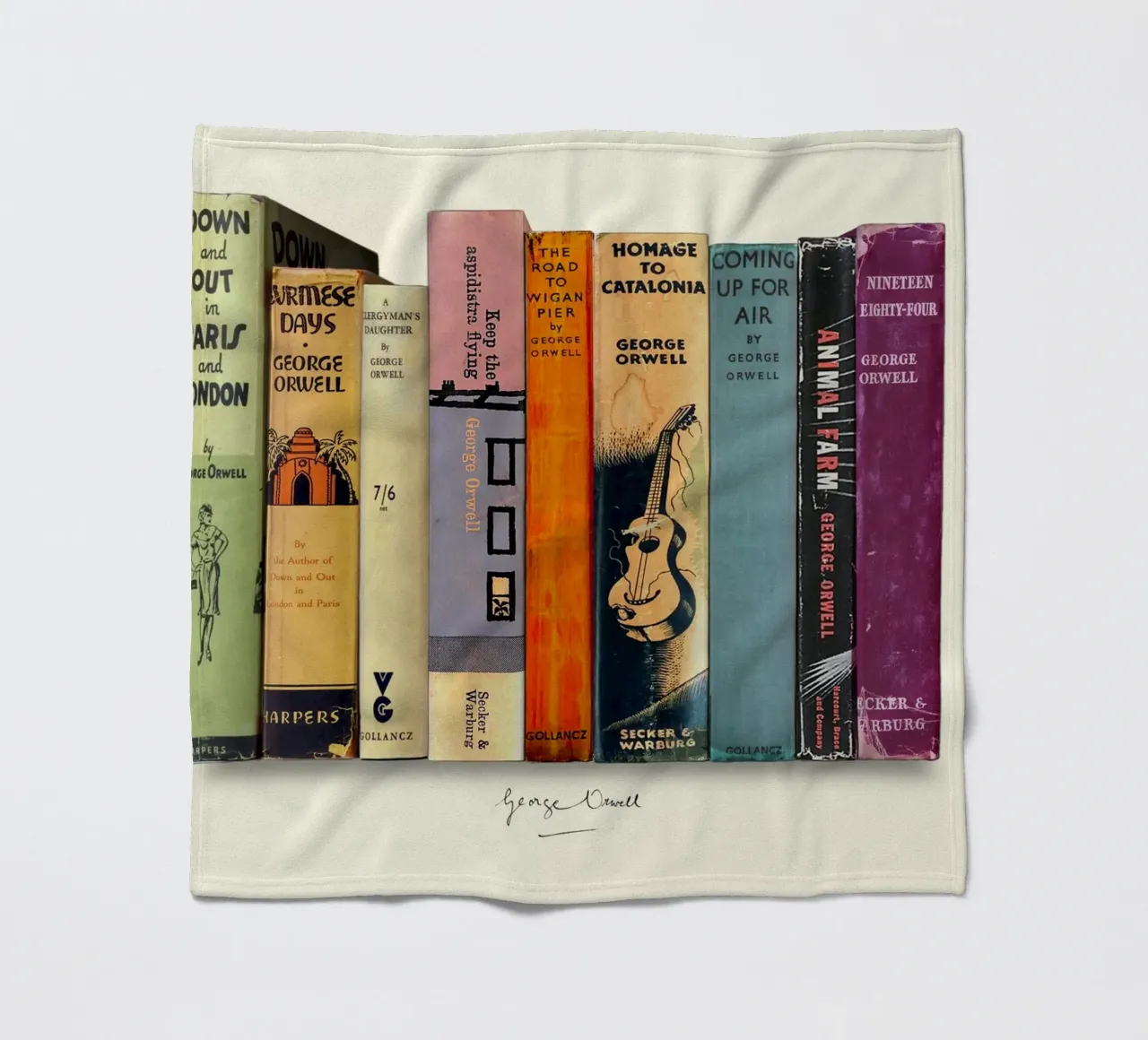 George Orwell - First Editions Print fleece blanket by MissLiterarty